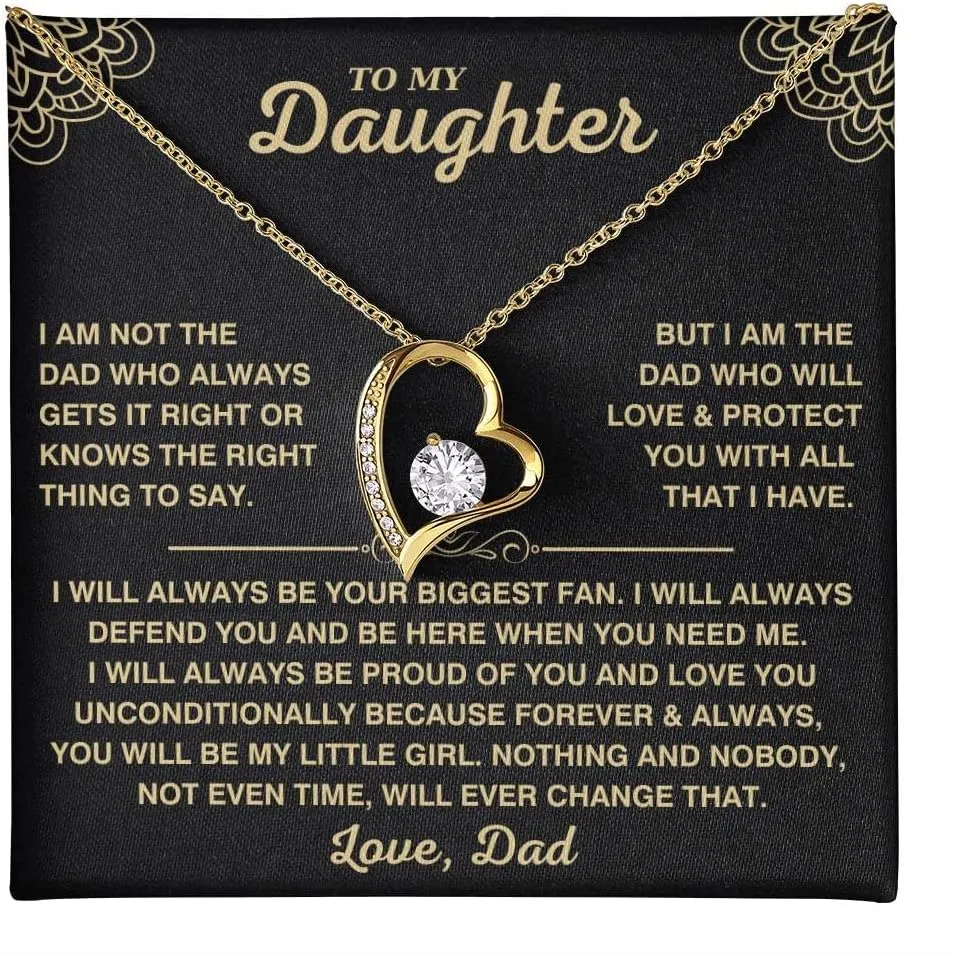 To My Daughter Necklace, Personalized Daughter Necklaces from Mom and Dad, Daughter Gifts from Mother or Father, Beautiful Necklaces for Women, Birthday Gift Idea for Women