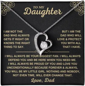 To My Daughter Necklace, Personalized Daughter Necklaces from Mom and Dad, Daughter Gifts from Mother or Father, Beautiful Necklaces for Women, Birthday Gift Idea for Women