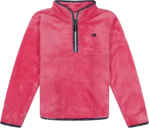 Tommy Hilfiger Fleece Pullover Sweatshirt Large Functional Front Pocket and Quarter Zip Girls'