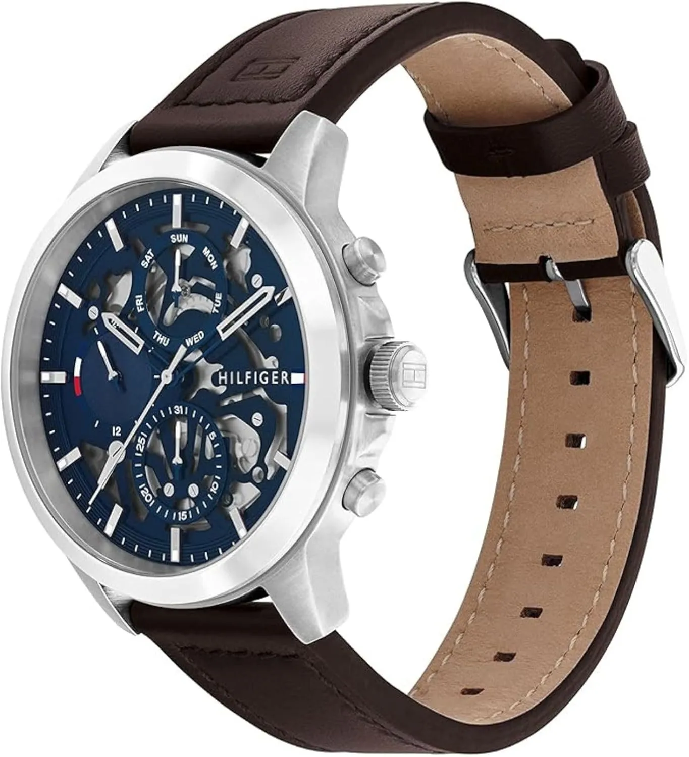 Tommy Hilfiger Men's Automatic Watch  Stainless Steel, 5 ATM Water Resistant, Modern Stylish Timepiece, Gift for Him, 43mm