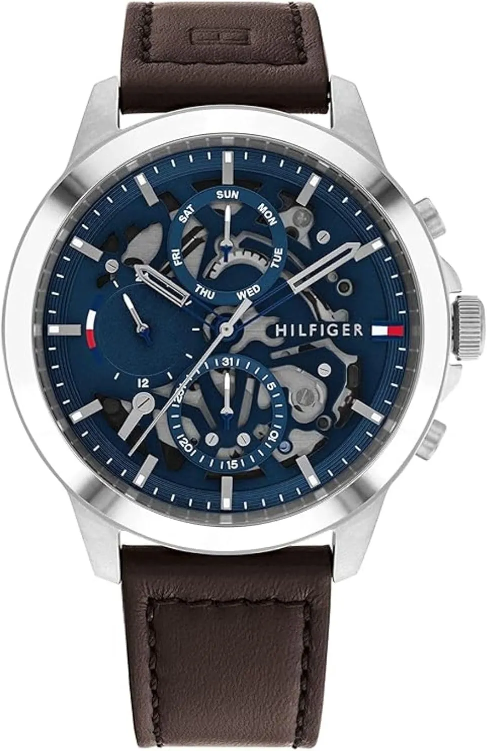 Tommy Hilfiger Men's Automatic Watch  Stainless Steel, 5 ATM Water Resistant, Modern Stylish Timepiece, Gift for Him, 43mm