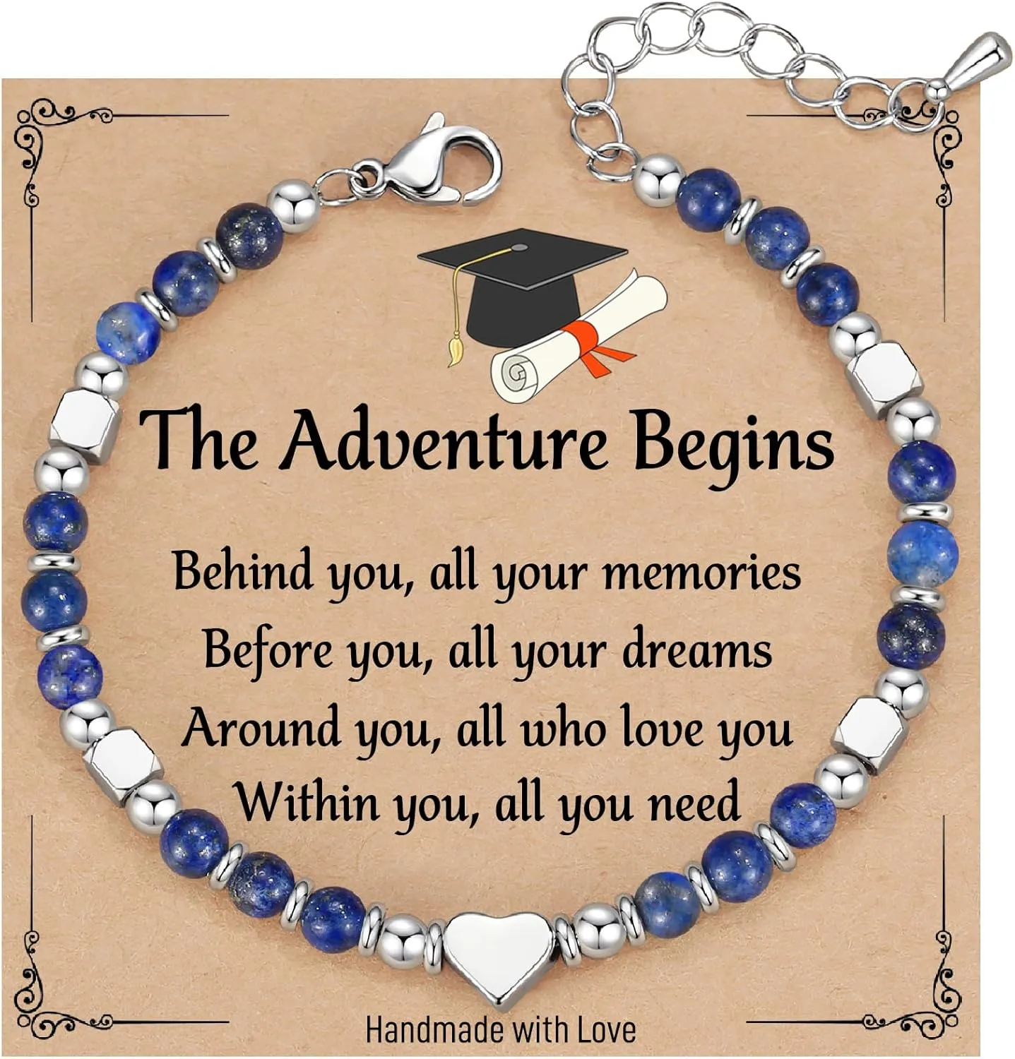TONY & SANDY 2025 Graduation Gifts for Her, Graduation Bracelets for Women Girls Middle High School College Graduates, With Graduation Cap Box and Meaningful Cards