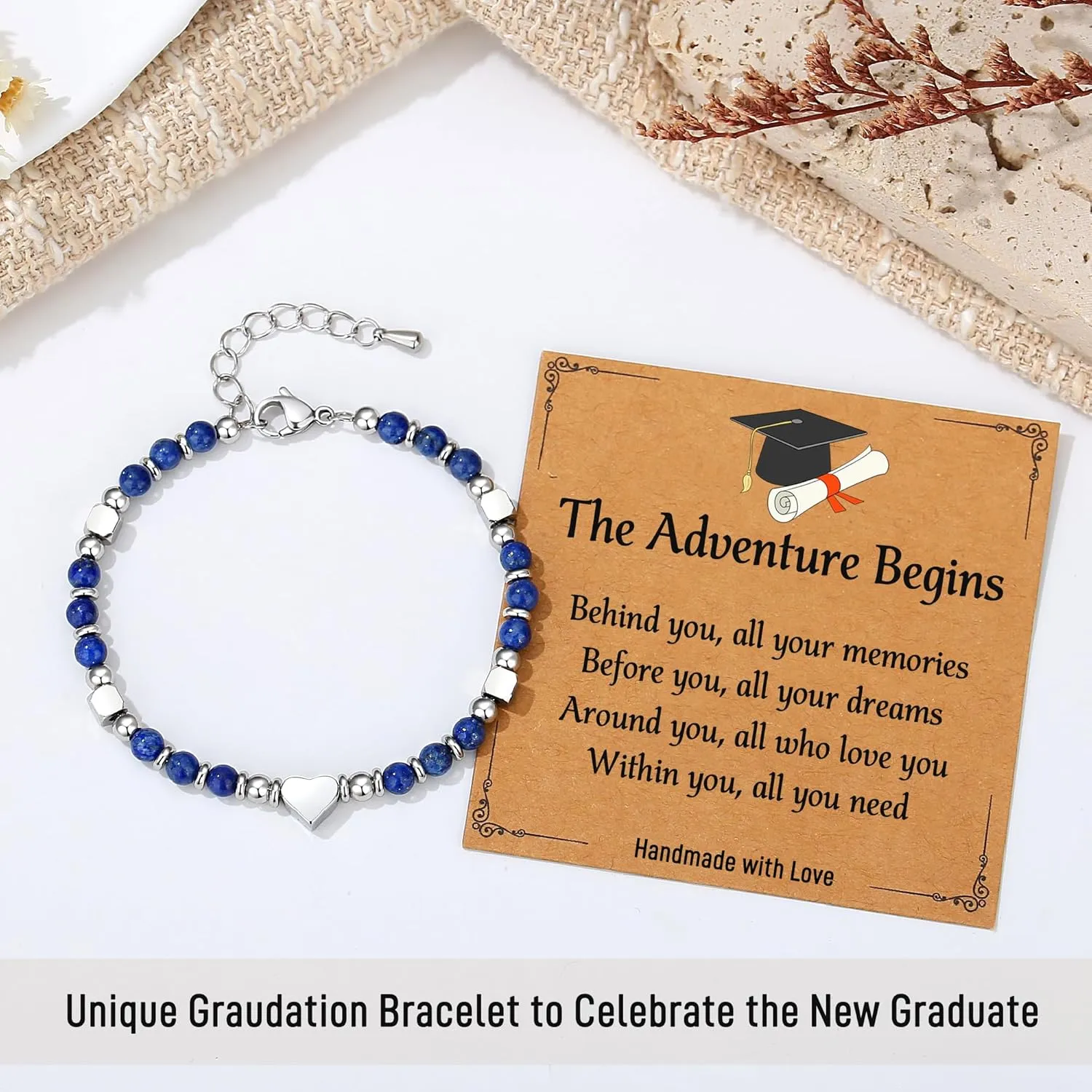 TONY & SANDY 2025 Graduation Gifts for Her, Graduation Bracelets for Women Girls Middle High School College Graduates, With Graduation Cap Box and Meaningful Cards