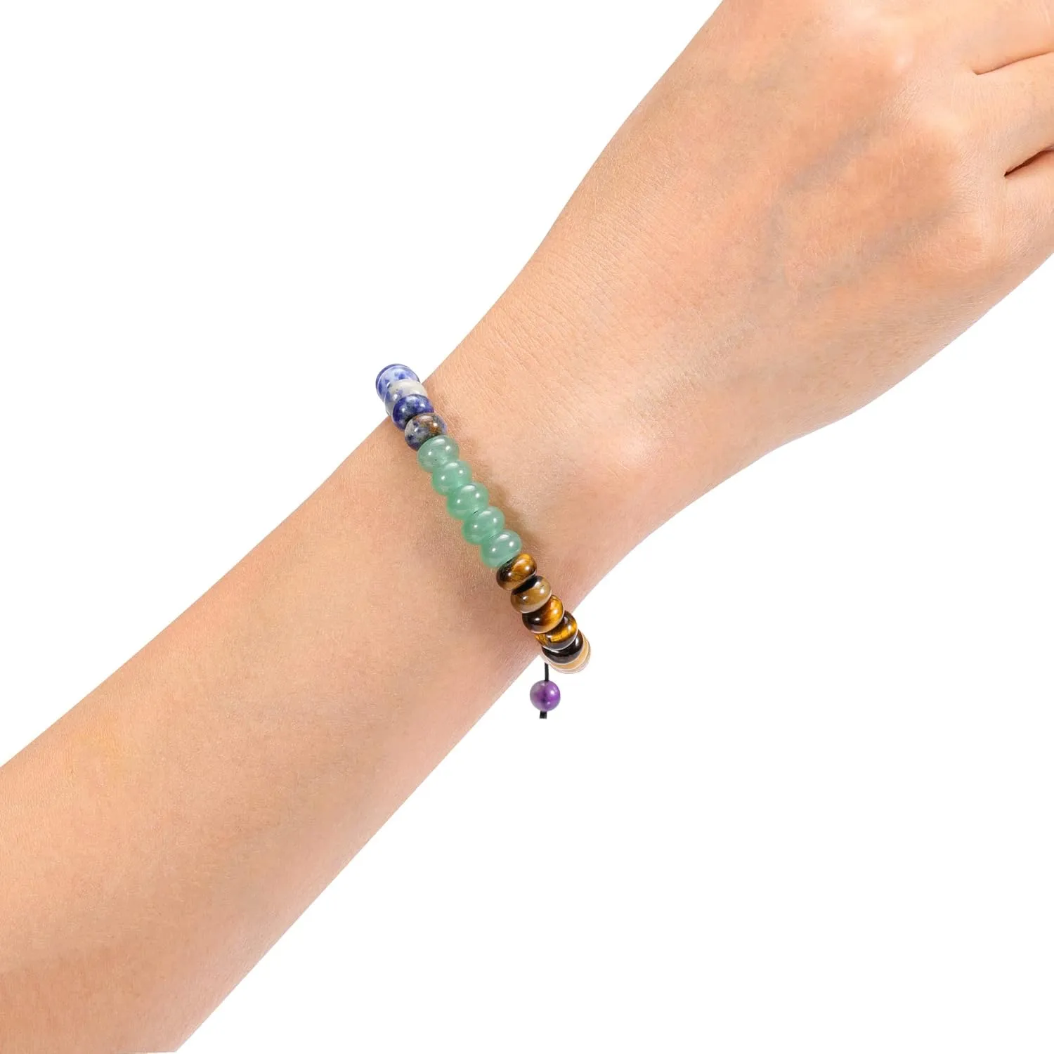 Top Plaza Bead Chakra Bracelet 7 Chakras Healing Crystals Bracelet Yoga Stone Beads Bracelets Meditation Relax Anxiety Bangle for Womens Mens