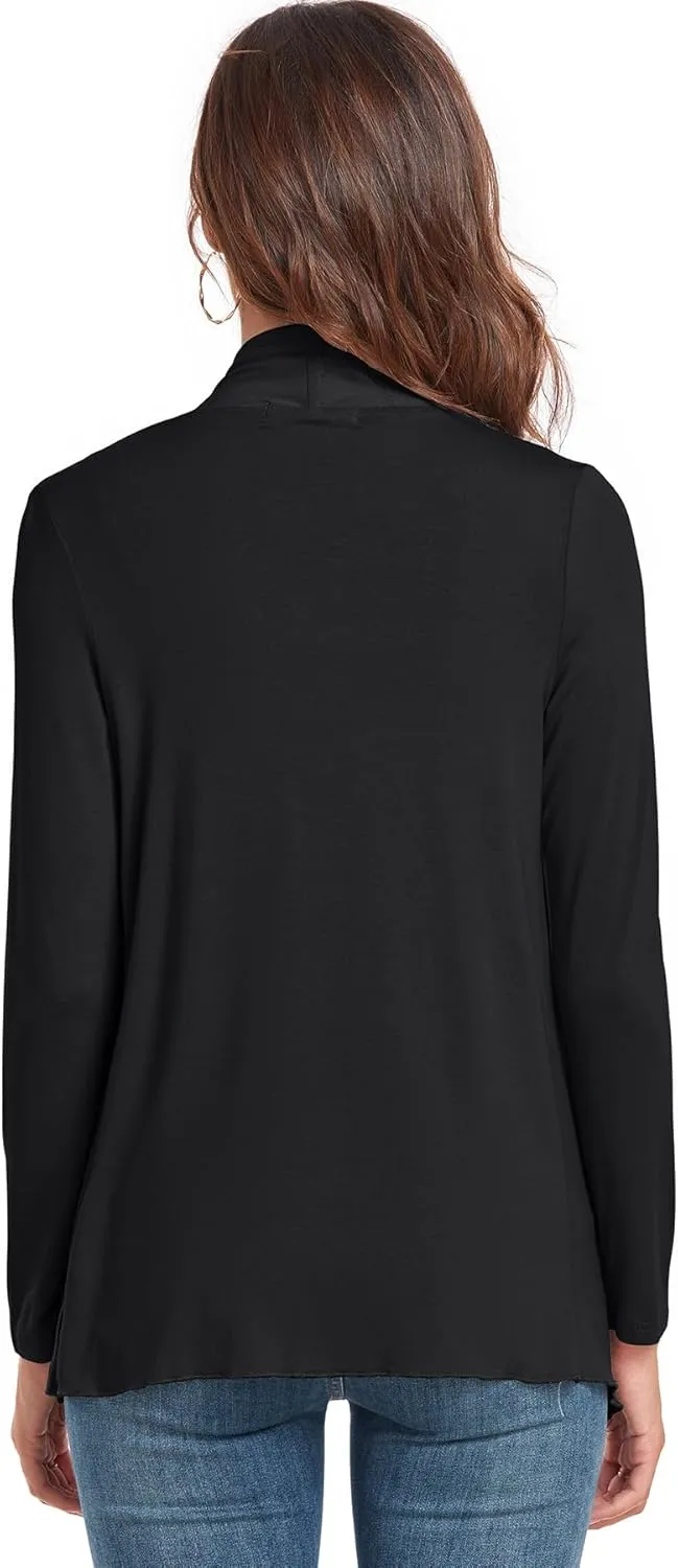 TownCat Cardigans for Women, Soft Drape Front Open Womens Cardigans, Lightweight Long Sleeve Cardigan Irregular Hem