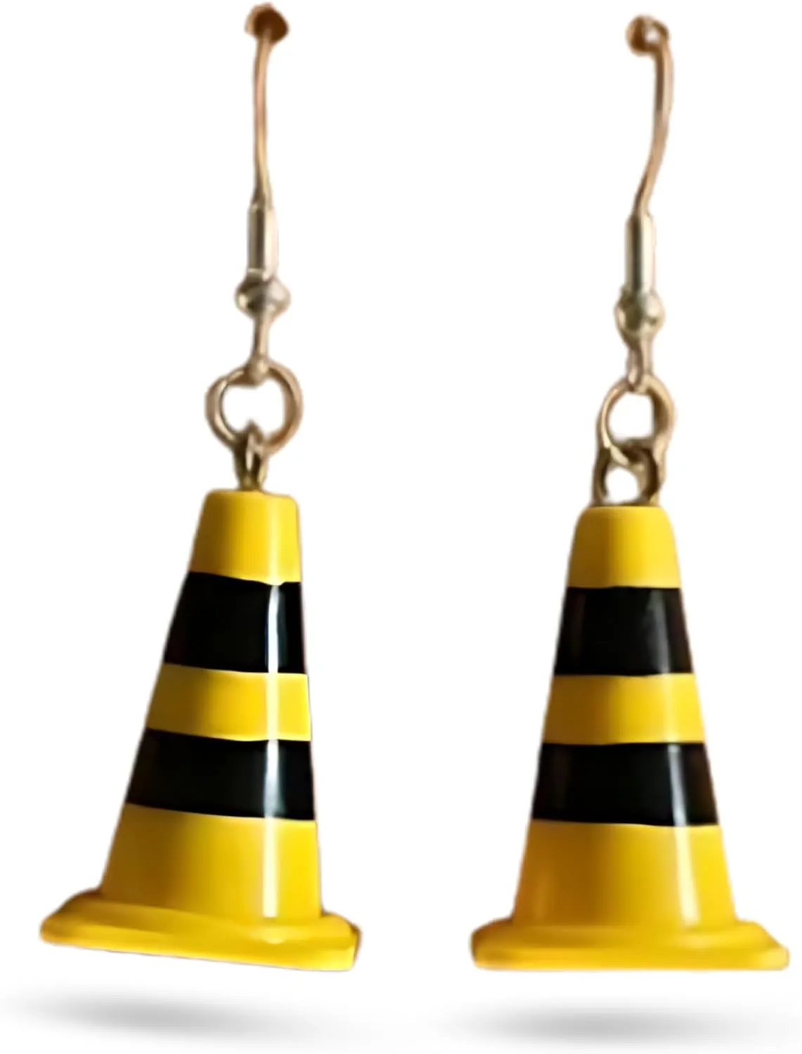 Traffic cone earrings | dangle drop bright quirky unique driver earrings, modern trendy unusual orange accessories, party birthday funny gift