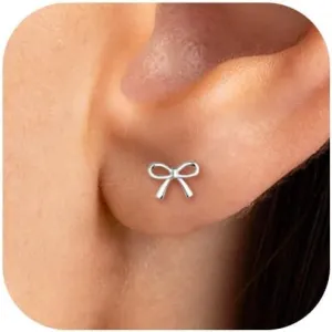 Trendy Small Ribbon Stud Earrings - Dainty Bow Tie Earrings for Women - Jewelry Gift