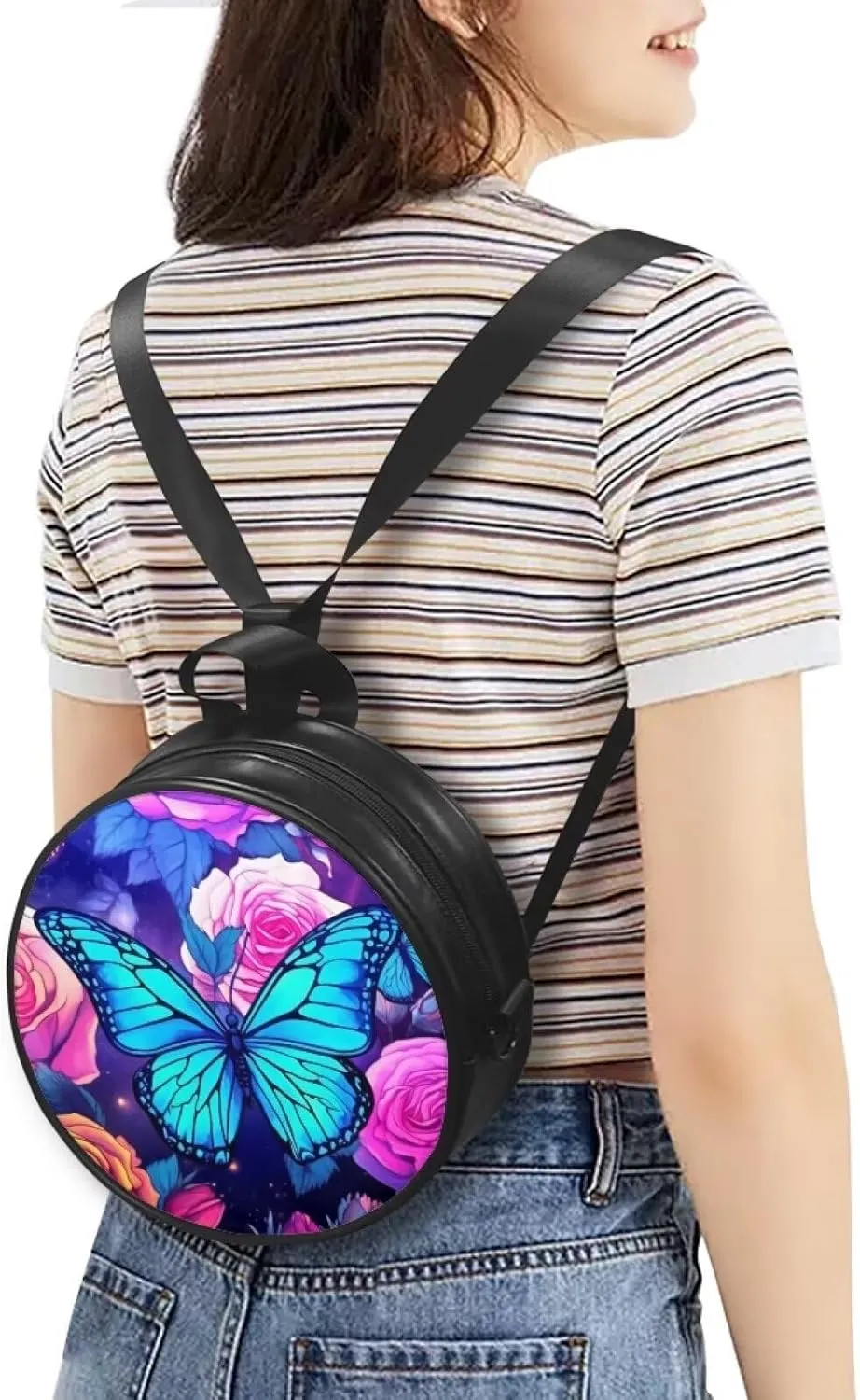 Upetstory Small Crossbody Round Purse for Women Teen Girls Shoulder Bag