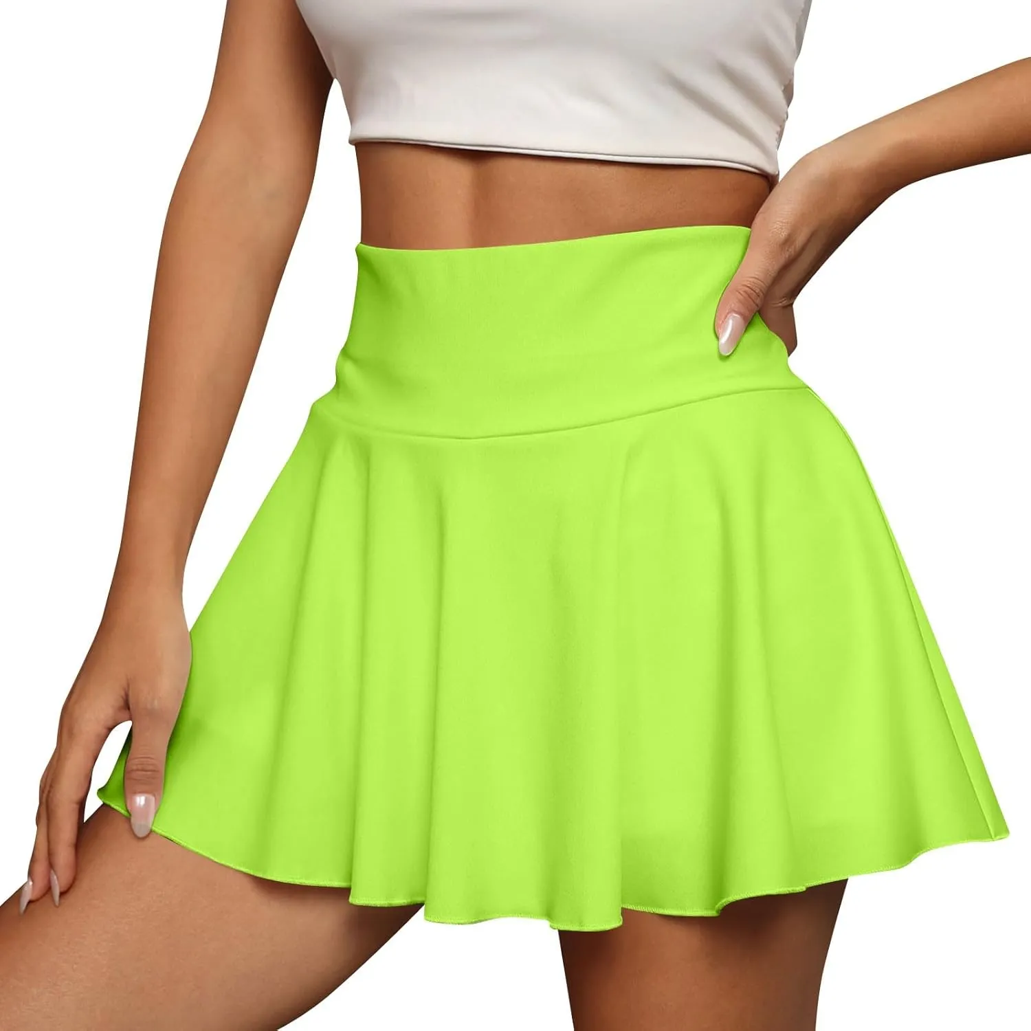 Versatile Skirts for Women Trendy High Waist Tummy Control Mini Skirt Y2k Summer Tennis Skirt with Skorts Underneath