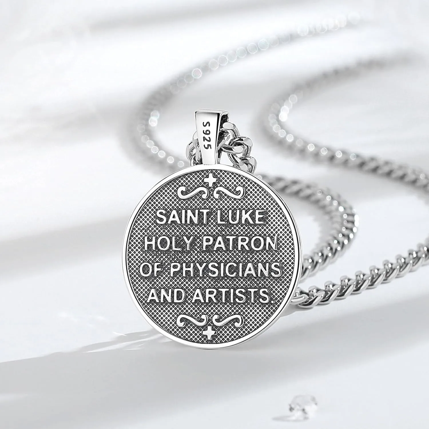 Vito 925 Sterling Silver Saint Necklace for Women Men, St Michael/Crucifix/Caravaca/St Jude Pendant Patron Saint Amulet Medal Religion Jewelry