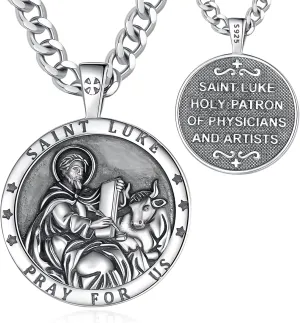 Vito 925 Sterling Silver Saint Necklace for Women Men, St Michael/Crucifix/Caravaca/St Jude Pendant Patron Saint Amulet Medal Religion Jewelry