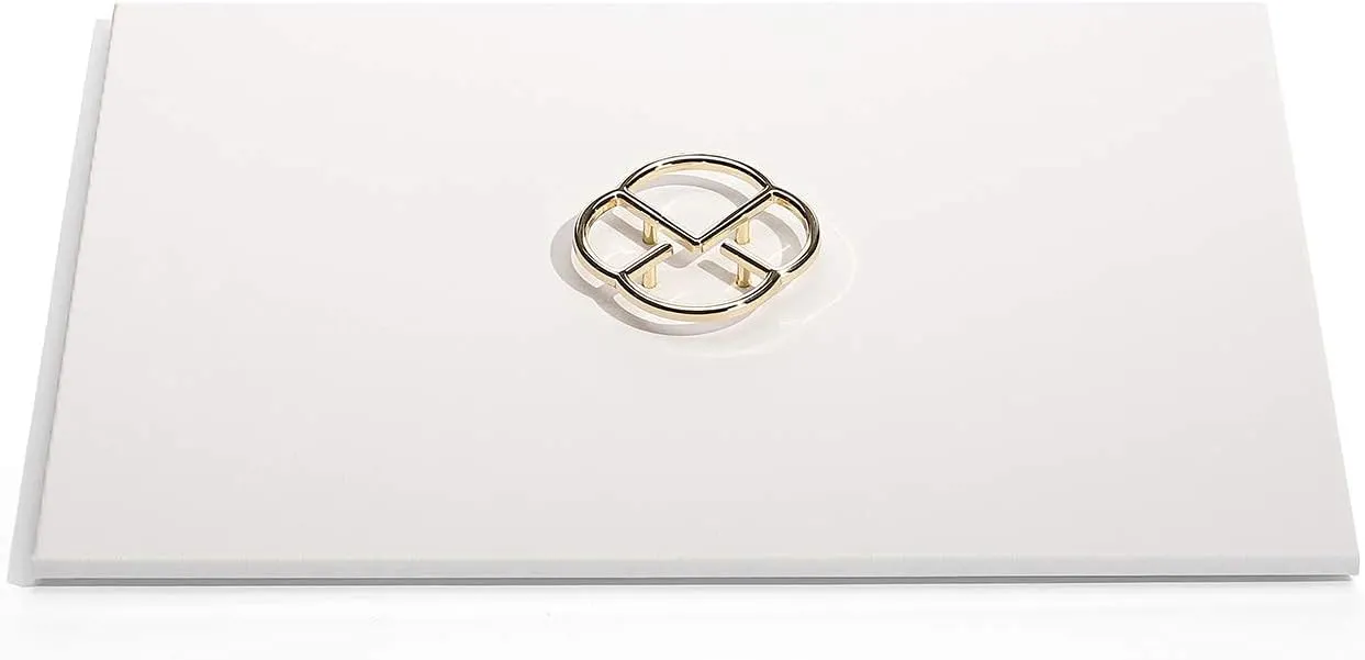 Vlando Stackable Jewelry Tray - Multipurpose Jewelry Accessories Display Storage and Organizer for Earring Necklace Bracelet Ring (White, Large - 4-Layer w/Lid)