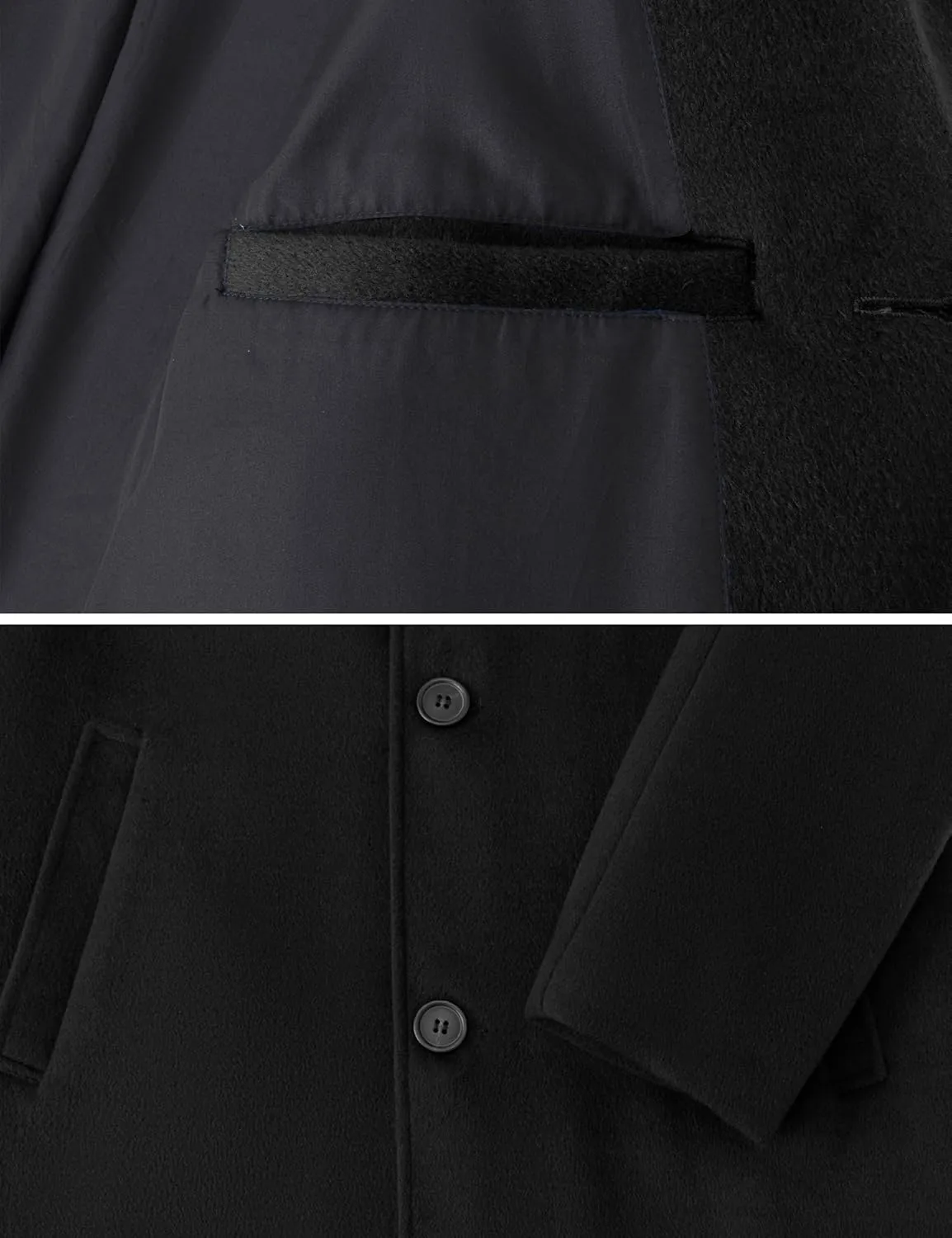 wantdo Men's Single Breasted Pea Coat Windproof Winter Coat Classic Notched Collar Military Jacket