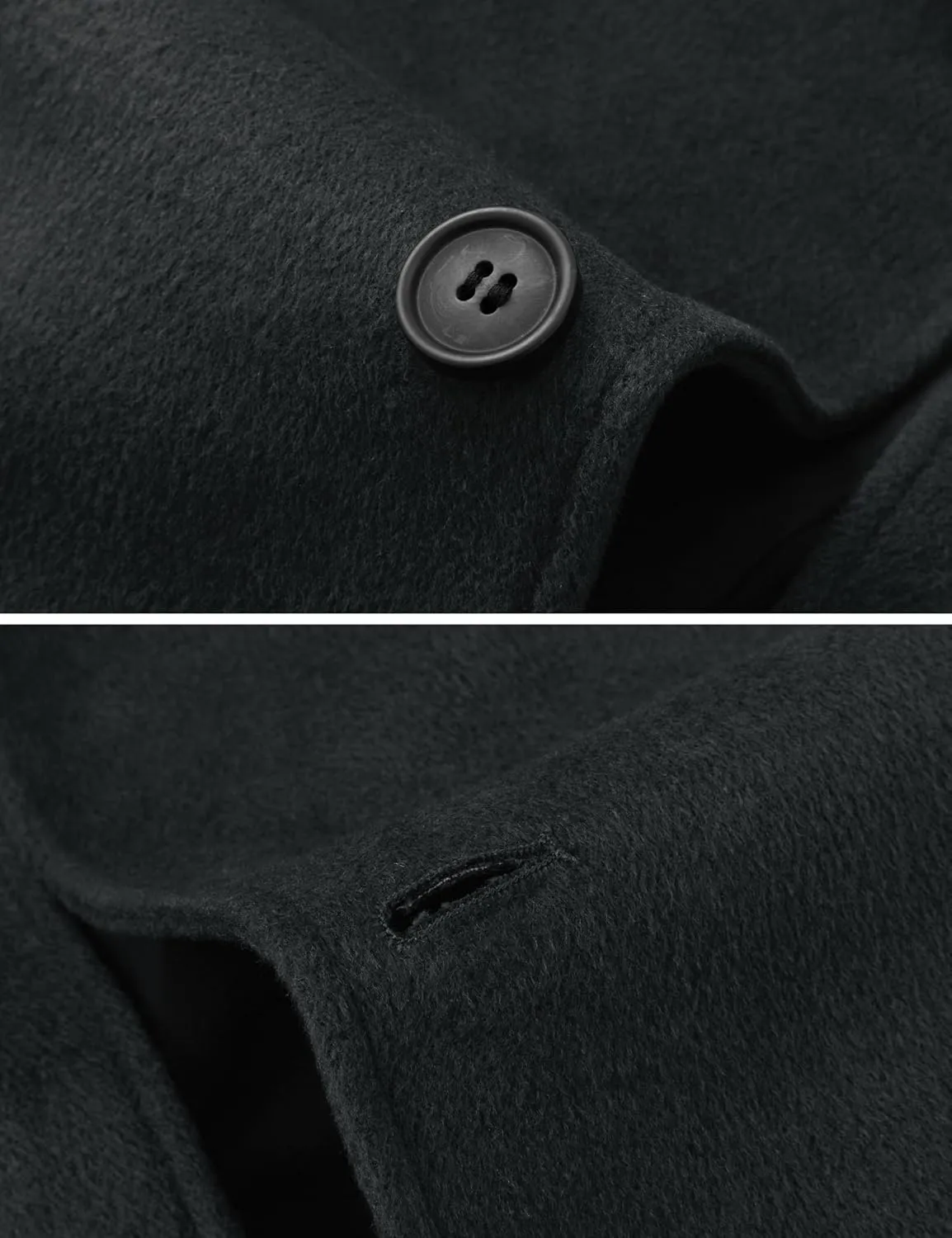 wantdo Men's Single Breasted Pea Coat Windproof Winter Coat Classic Notched Collar Military Jacket