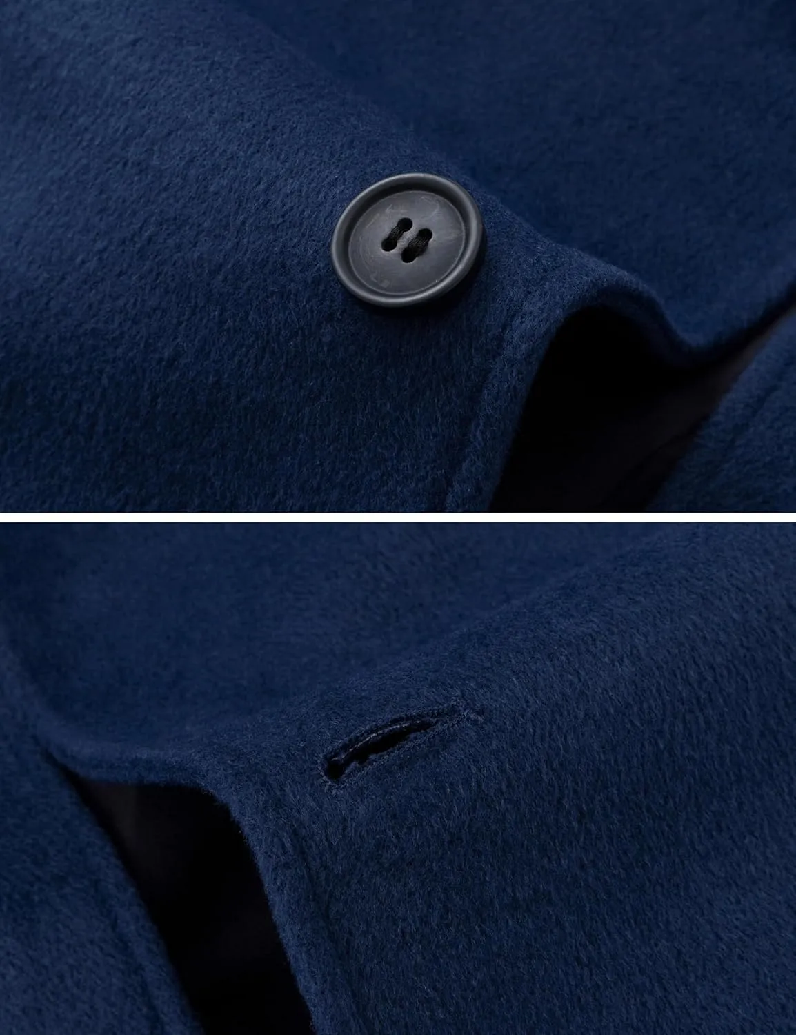 wantdo Men's Single Breasted Pea Coat Windproof Winter Coat Classic Notched Collar Military Jacket