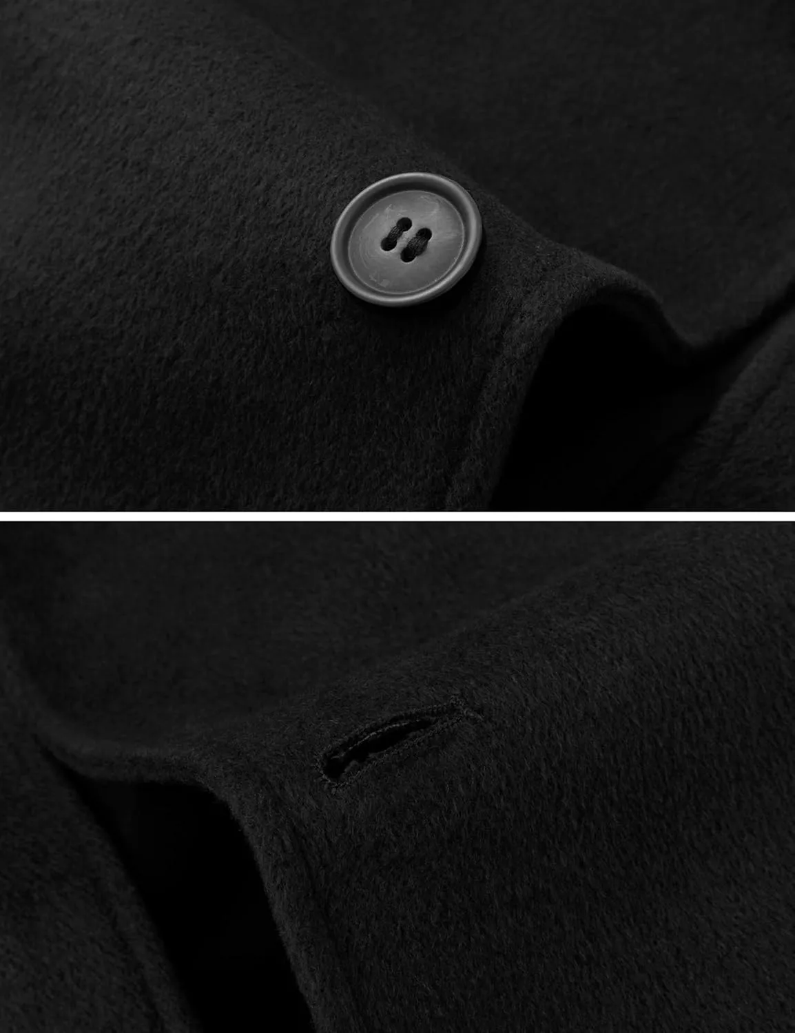 wantdo Men's Single Breasted Pea Coat Windproof Winter Coat Classic Notched Collar Military Jacket