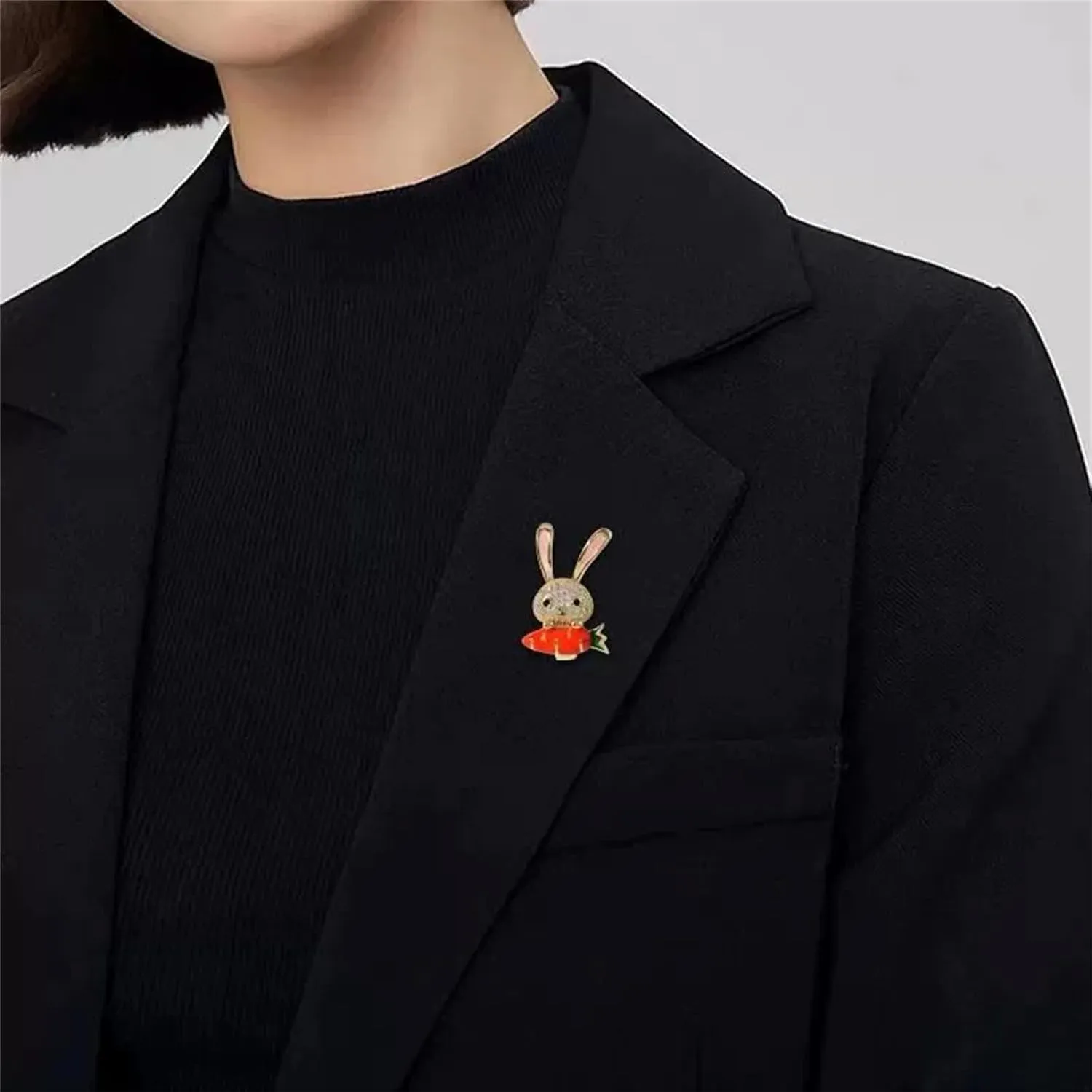 WCRAZYE Rhinestone Bow Rabbit Brooch Pin for Women Girls Men Gold Plated Fashion Cute Crystal Bow Enamel Cartoon Bunny Gentleman Brooches Lapel Pins Lucky Decor Dress Accessories Easter Holiday Jewelry Gift