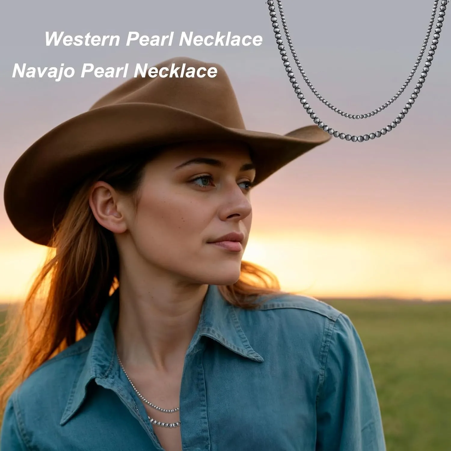 Western Necklaces for Women Navajo Pearl Bow Necklace Dainty Bow Choker Necklace Turquoise Necklace Bowknot Beaded Necklaces Western Jewelry Gifts
