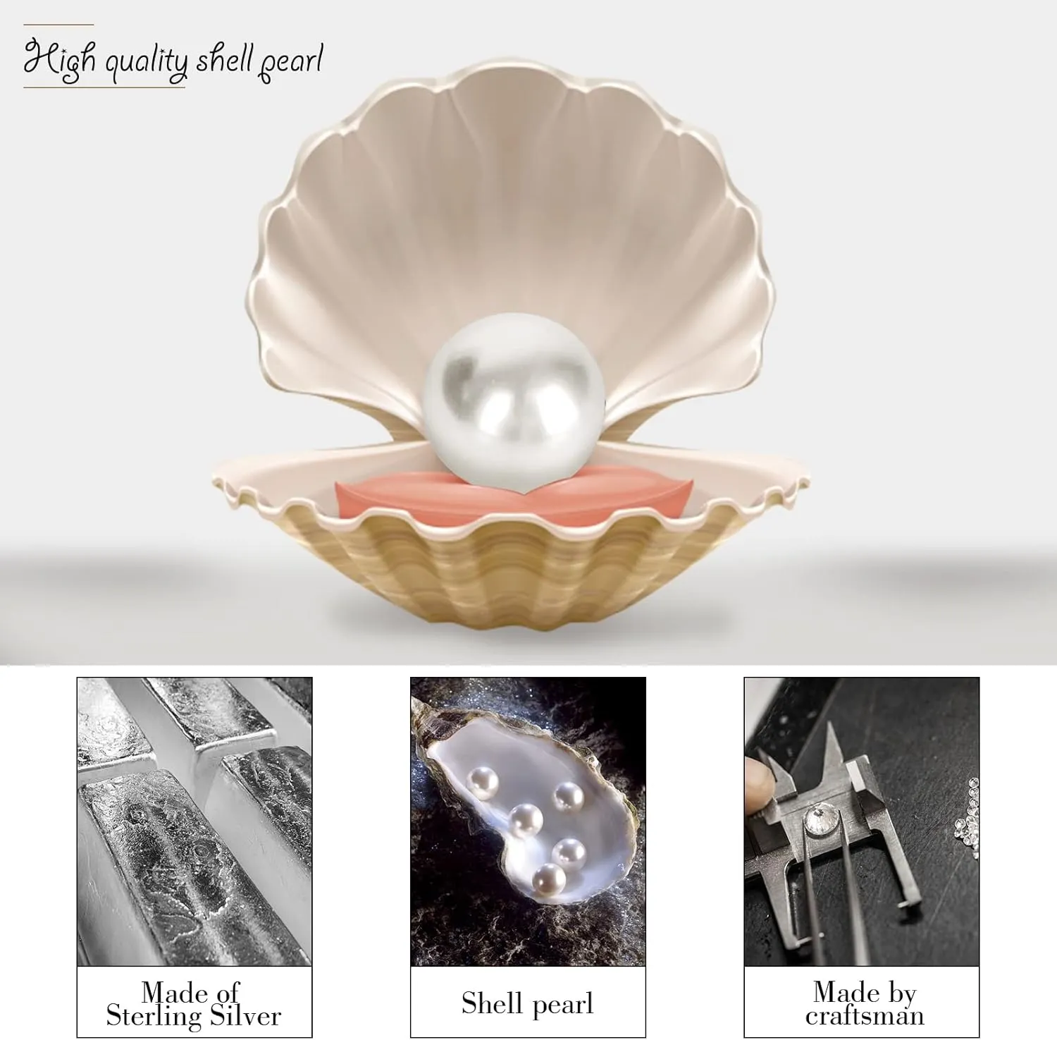 White Single Pearl Necklace Pendants | One Pearl Pendant Necklace with a pearl Jewelry | Pearl drop Necklace | Silver Pearl Necklaces for Women