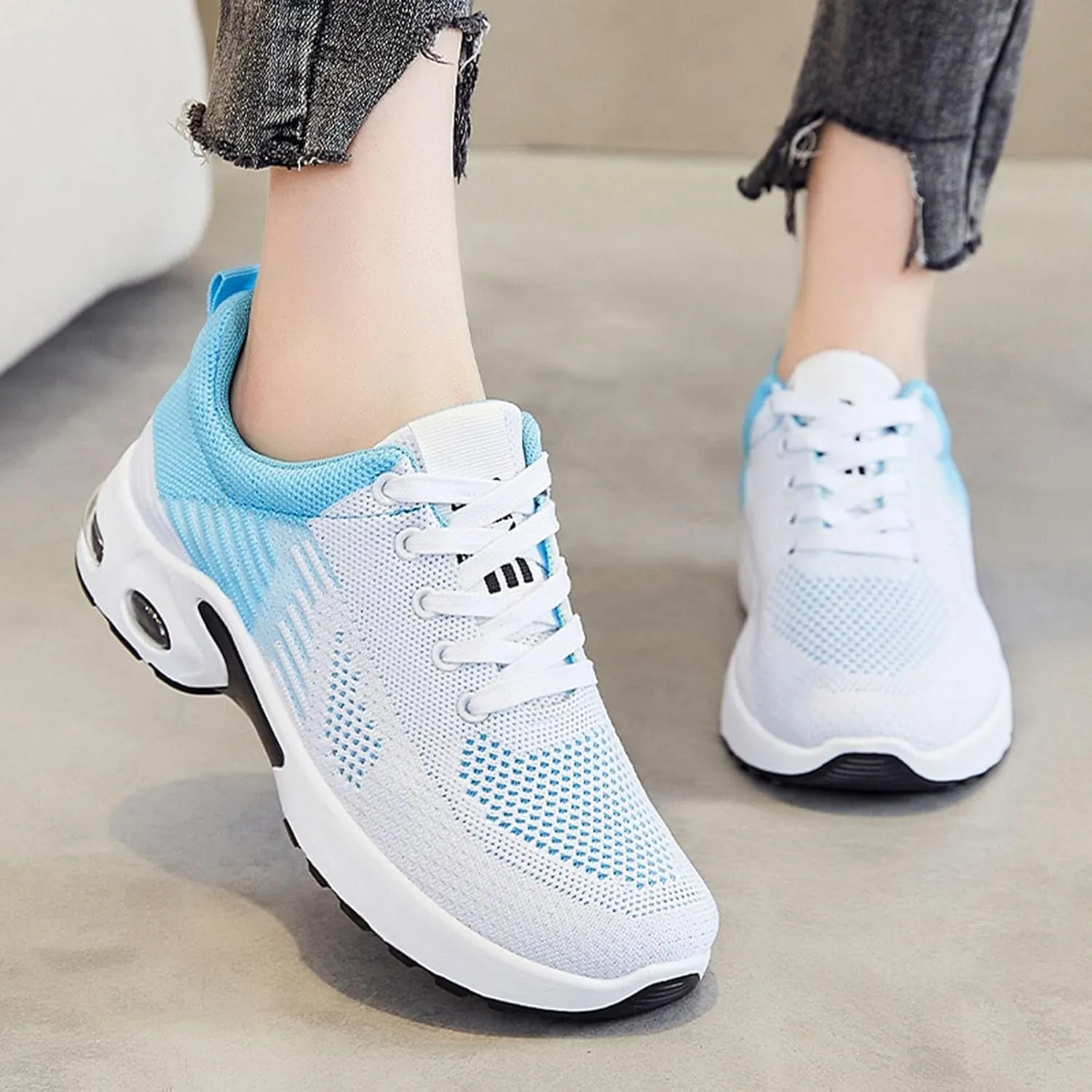 Wide Toe Box Shoes Women Gym Jogging Walking Sneakers Comfy Breathable Mesh Fashion Sneakers Zero Drop Sole Width Shoes with Arch Support