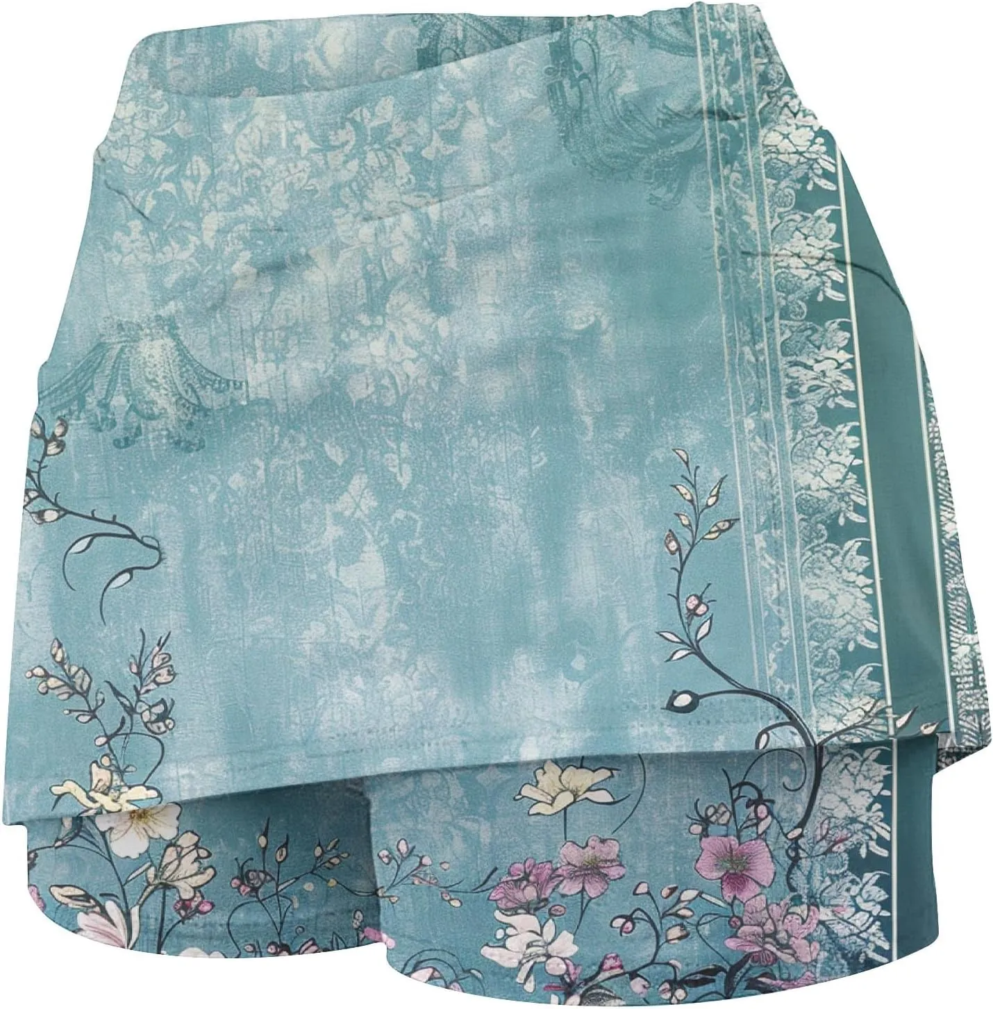 Women Athletic Shorts Trendy Summer Print High Waist Yoga Pant Tennis Skirt Built in Shorts Workout Lounge Golf Skirt
