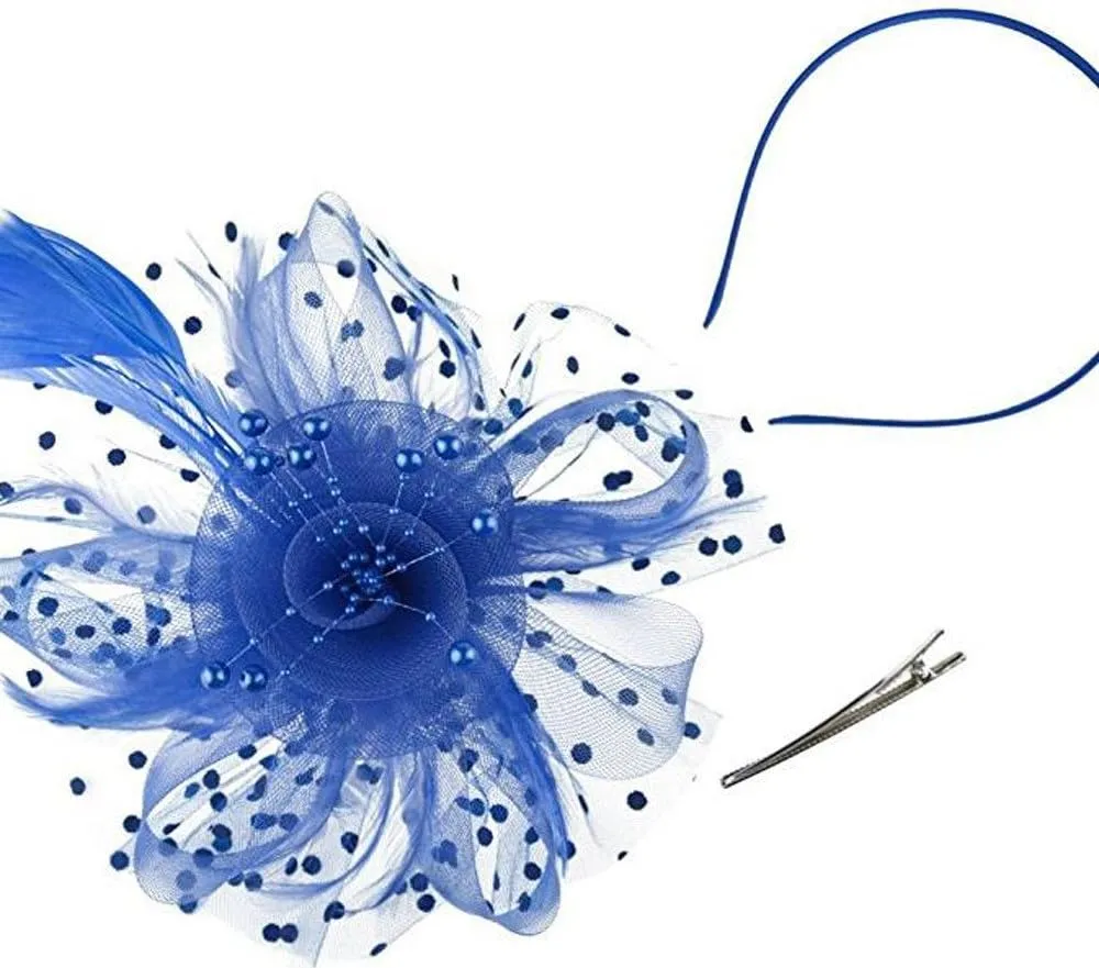 Women Girls Fascinators Hat Flower Mesh Ribbons Feathers Flapper Great Gatsby Headband Clip Tea Party Headpiece