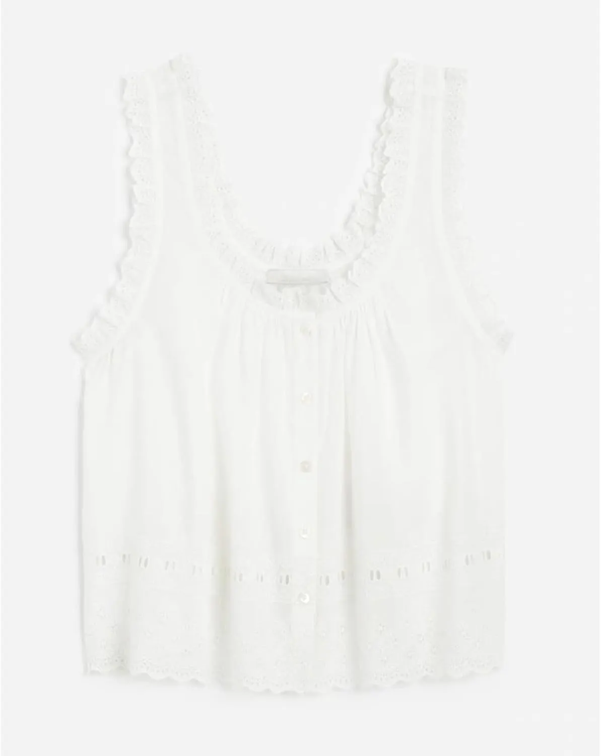 Women Lace Trim Tank Top Vneck Sleeveless Eyelet Embroidery Peplum Shirt Y2k Going Out Vacation Flowy Cami Shirt
