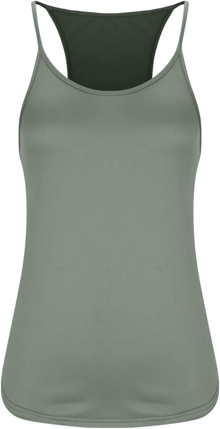 Women Workout Athletic Yoga Shirts Loose Fit Racerback Tank Tops Sleeveless Sports Tennis Shirt Round Neck Summer Top