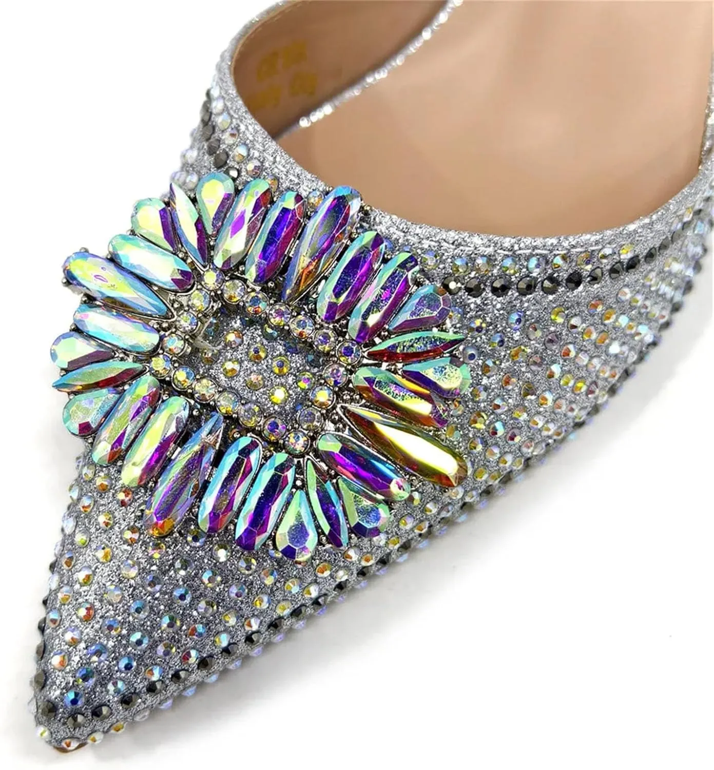 Women's African-Italian Commuter Set - Crystal-Embellished Flats & Spacious Tote for Stylish Travel