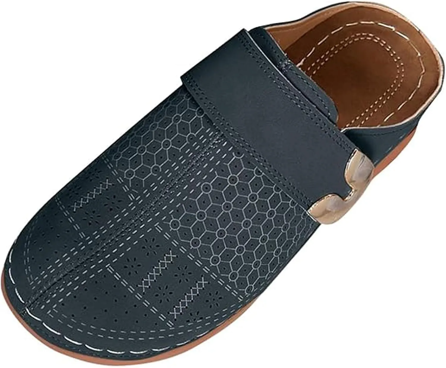 Womens Closed Toe Mules Plus Size Hollow Out Slides Sandals Summer Lightweight Slip on Sandals Casual Fashion Orthopedic Walking Shoes Comfortable Breathable Clogs with Arch Support