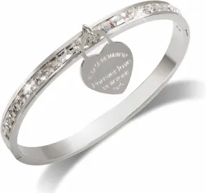 Womens Gold Bangle Bracelet, Bangles Bracelets for Women with Heart Charm 18K Gold Plated Dainty Thin Small Stacking Dangling Bangles with CZ Simulated Diamond 6.5