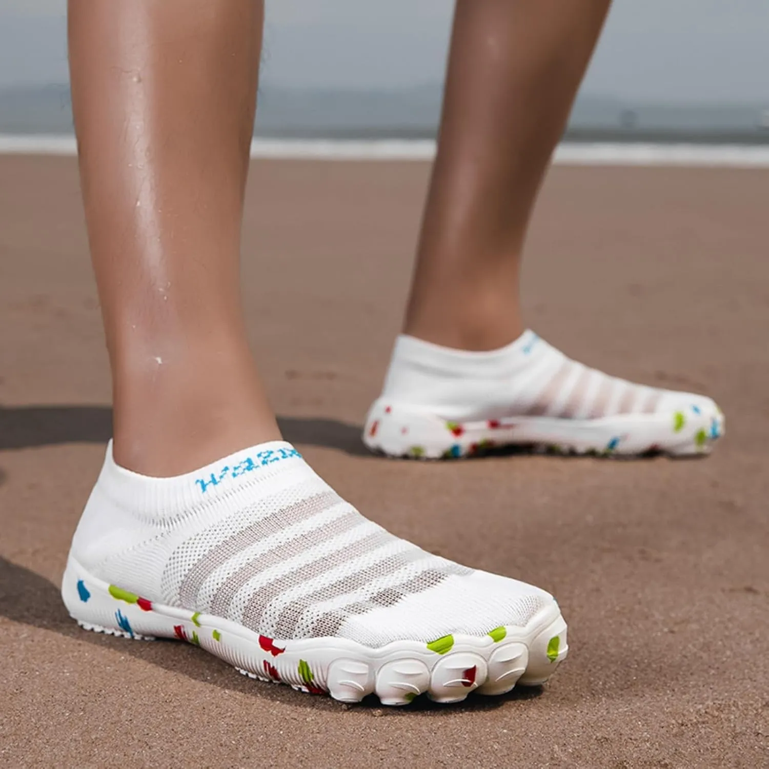 Womens Mens Shoes Athletic Sneakers Barefoot Aqua Shoes for Beach Swimming Hiking Boating Sailing Comfy Casual Non Slip Walking Flats Lightweight Breathable Slip on Sneakers