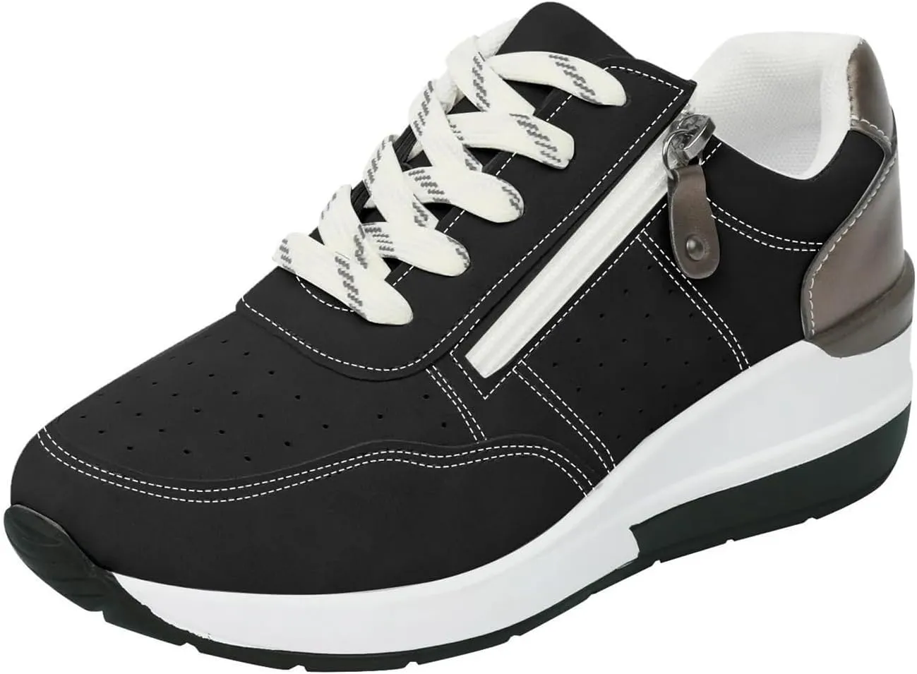 Women's Slip On Walking Shoes Faux Leather Classic Tennis Shoes Breathable Non Slip Athletic Gym Workout Training Fashion Sneakers Minimalist Barefoot Sneakers