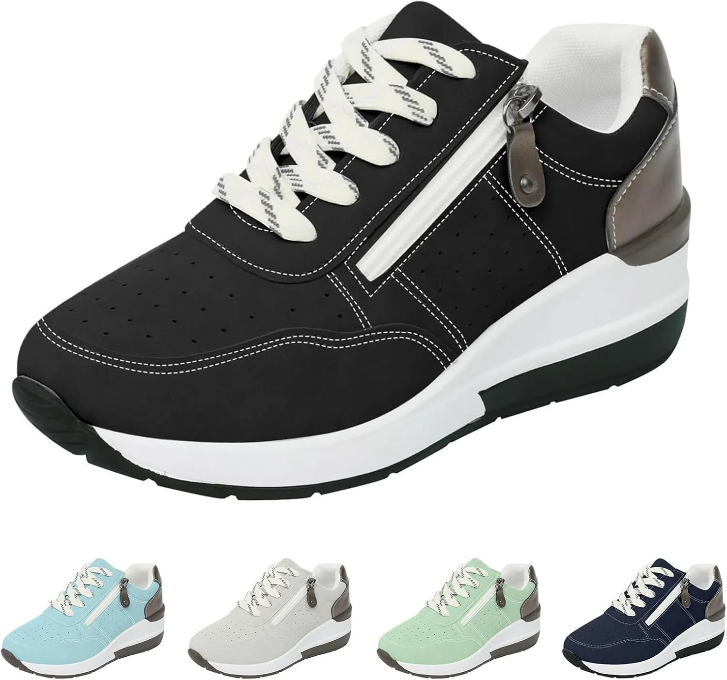 Women's Slip On Walking Shoes Faux Leather Classic Tennis Shoes Breathable Non Slip Athletic Gym Workout Training Fashion Sneakers Minimalist Barefoot Sneakers