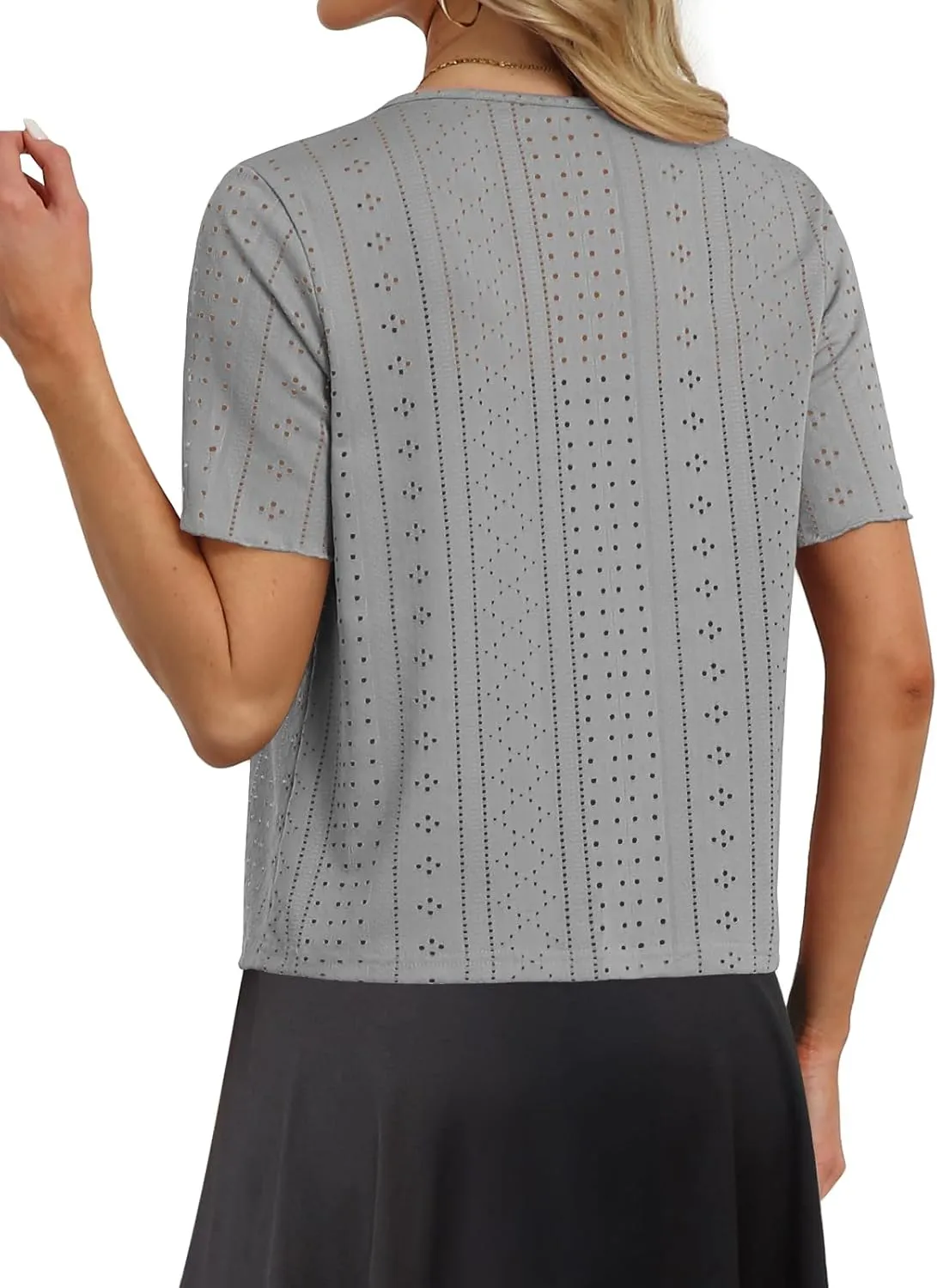 Womens Tie Front Cardigan Lightweight Short Sleeve Cardigans for Women Trendy