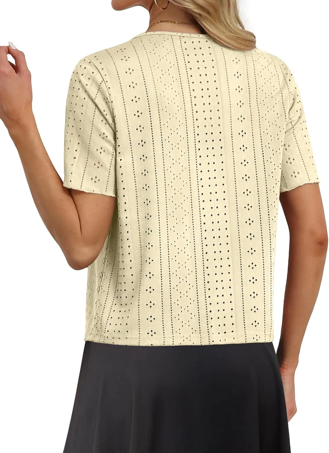 Womens Tie Front Cardigan Lightweight Short Sleeve Cardigans for Women Trendy