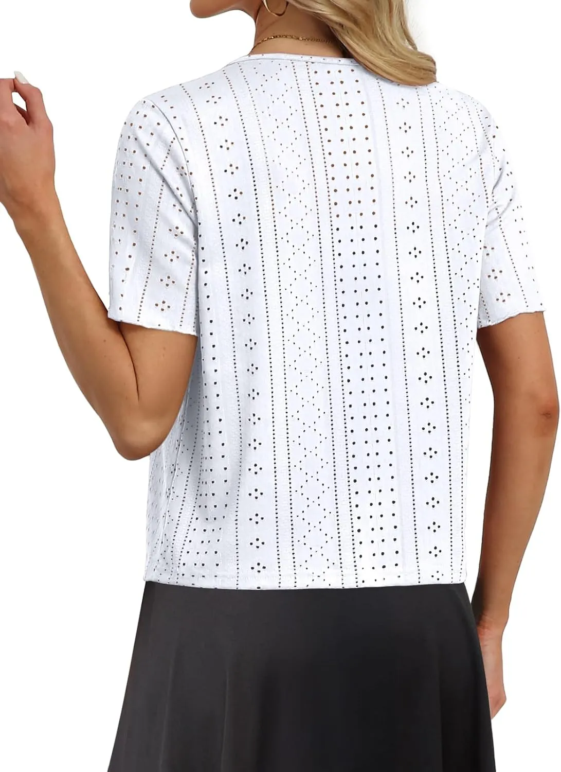 Womens Tie Front Cardigan Lightweight Short Sleeve Cardigans for Women Trendy