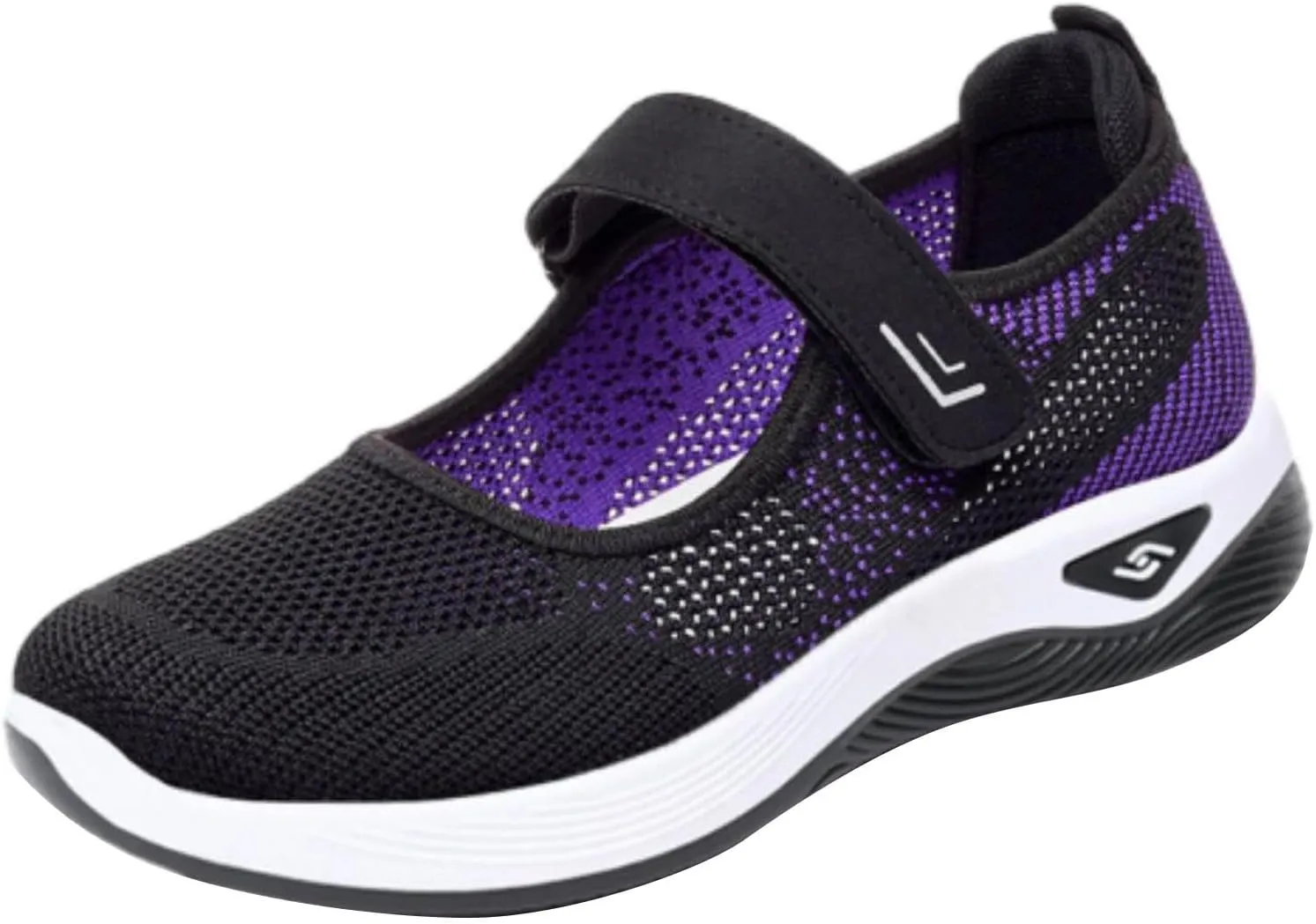 Women's Wide Width Walking Shoes Adjustable Closures Mesh Sneakers for Tennis Maternity Elderly Workout Travelling