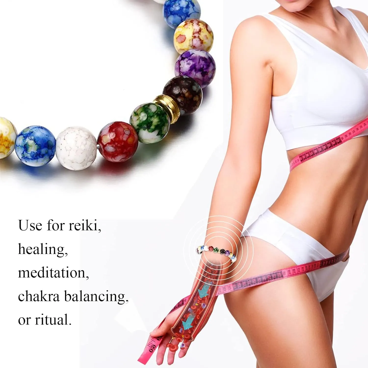 YANCHUN Chakra Bracelets for Women Healing Stone Bracelet Beaded Bracelet Yoga Balance Energy Essential Oil Anxiety Relief Jewelry Gifts Stocking Stuffers