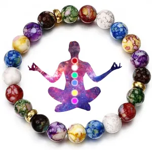 YANCHUN Chakra Bracelets for Women Healing Stone Bracelet Beaded Bracelet Yoga Balance Energy Essential Oil Anxiety Relief Jewelry Gifts Stocking Stuffers