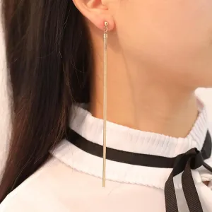 YienDoo Long Tassel Dangle Drop Earrings Gold Threader Earrings Punk Sleek Metal Snake Bone Chain Earrings Minimalist Tassel Chain Line Earrings Wedding Bridesmaid Jewelry for Women and Girls