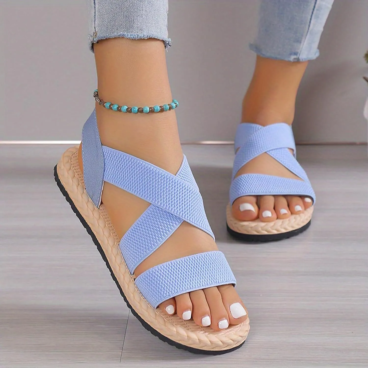 Yoga Mat Comfortable Flat Sandal for Women Adjustable Casual Fisherman Cool Shoes Non Slip Outdoor Sandals